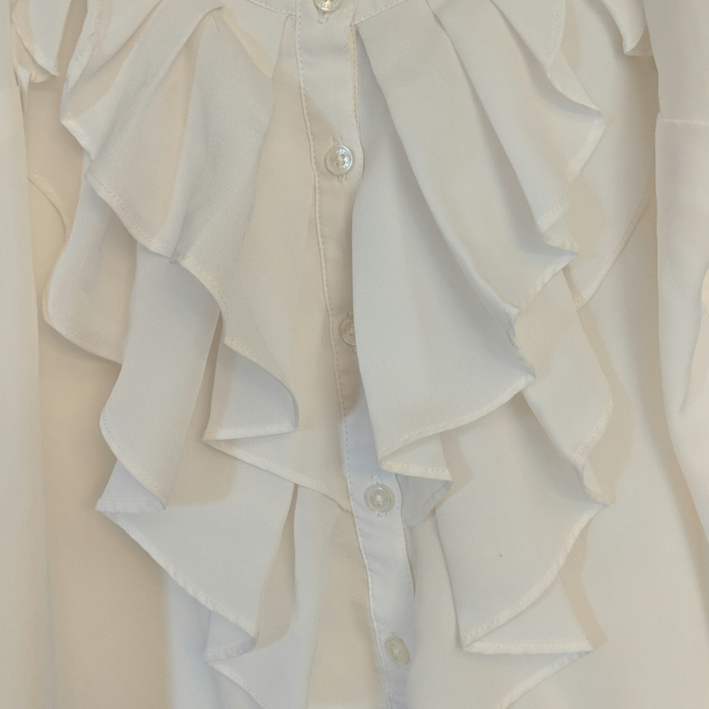 Express Cream Ruffle Tank Top - Picture 2 of 4